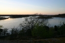 Sunset view over a bay near Karlskrona..
