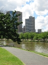 Walking or cycling by the Yarra River